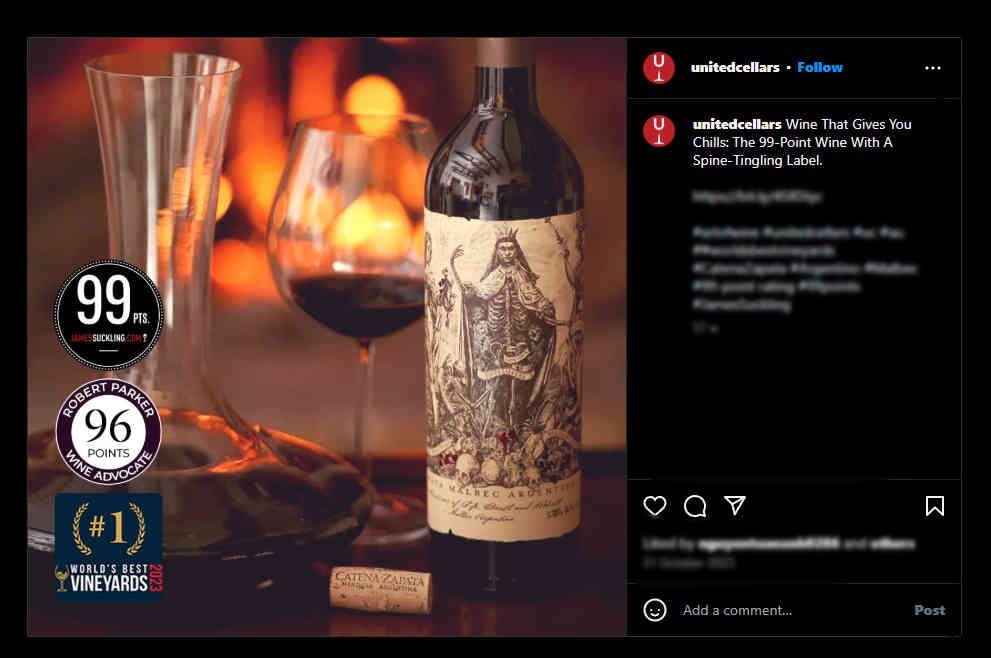 A sample of the design work I did for United Cellars' Instagram Page